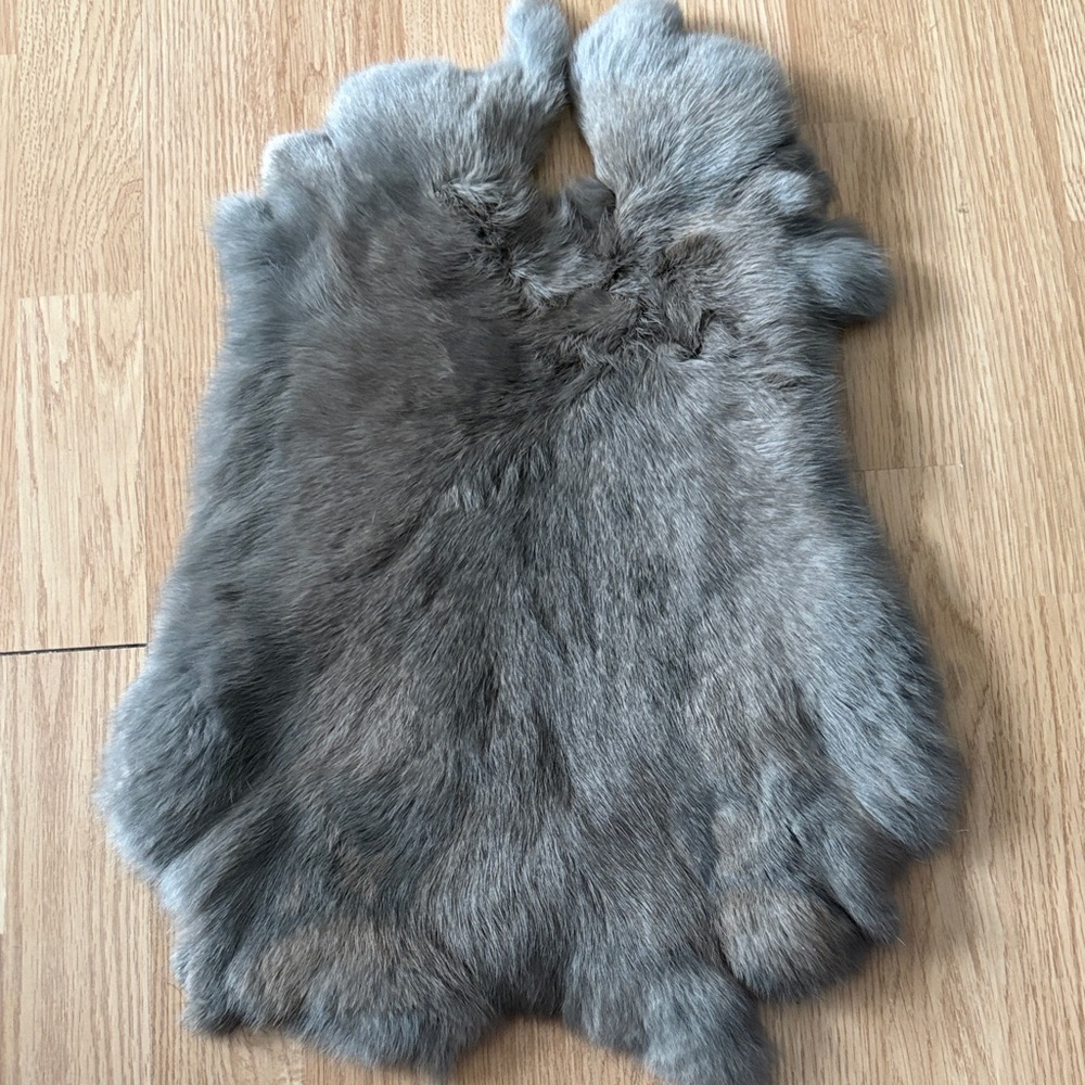 #0204 Soft Gray Rabbit Fur Pelt Craft Supply